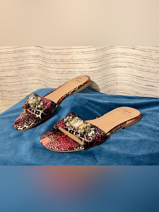 Betsey Johnson Shoes - Betsey Johnson Pink & Black Jeweled Leopard Slip On Shoes